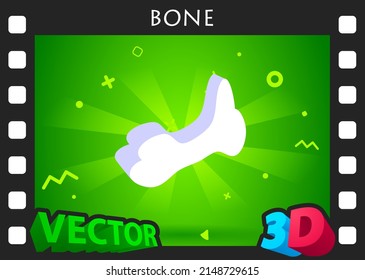 Bone isometric design icon. Vector web illustration. 3d colorful concept