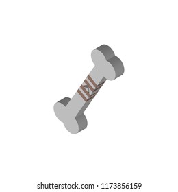 Bone isometric left top view 3D icon