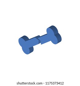 Bone isometric left top view 3D icon