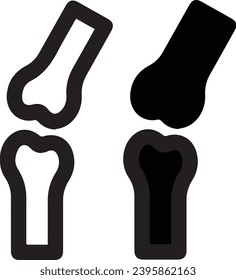 Diseño de símbolos y vectores de iconos de unión de huesos 