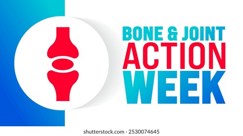 Bone and Joint Action Week background or banner design template is observed every year in October. Holiday concept. Template for card, poster, placard, template.