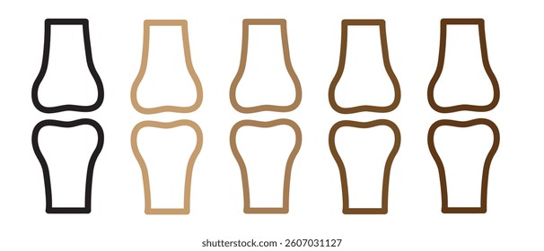 Bone joint articulation or articular surface line art vector icon.