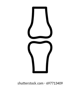 Bone joint / articulation or articular surface line art vector icon for medical apps and websites