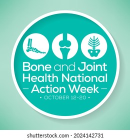 Bone and Joint health national action week is observed every year in October, with activities focused on disorders including arthritis, back pain, trauma, pediatric conditions, and osteoporosis.