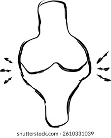 bone joint icon in Doodle style 