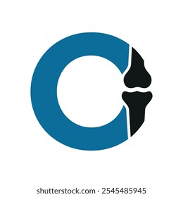 Bone Joint Logo combine with letter O vector template