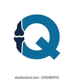 Bone Joint Logo combine with letter Q vector template