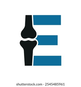 Bone Joint Logo combine with letter E vector template