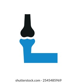 O logotipo da união óssea combina-se com o modelo de vetor da letra L