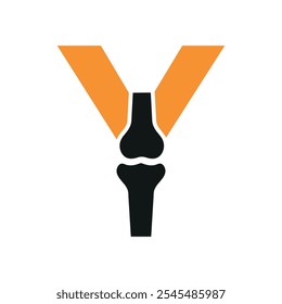 Bone Joint Logo combine with letter Y vector template