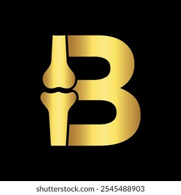 Bone Joint Logo combine with letter B vector template