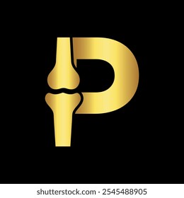 Bone Joint Logo combine with letter P vector template