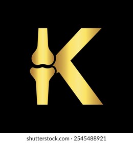 Bone Joint Logo combine with letter K vector template