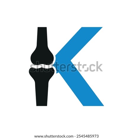 Bone Joint Logo combine with letter K vector template