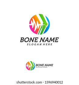 Bone Joint Pulse Logo Design Inspiration, Bone Health logo design concept, Bone Treatment logo template vector, Creative icon