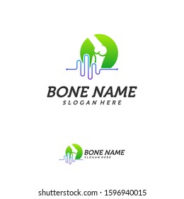 Bone Joint Pulse Logo Design Inspiration, Bone Health logo design concept, Bone Treatment logo template vector, Creative icon