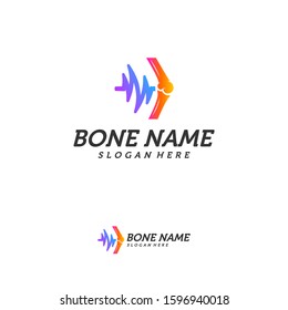 Bone Joint Pulse Logo Design Inspiration, Bone Health logo design concept, Bone Treatment logo template vector, Creative icon