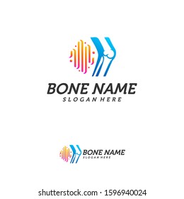Bone Joint Pulse Logo Design Inspiration, Bone Health logo design concept, Bone Treatment logo template vector, Creative icon