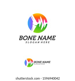 Bone Joint Pulse Logo Design Inspiration, Bone Health logo design concept, Bone Treatment logo template vector, Creative icon