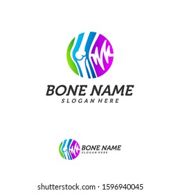 Bone Joint Pulse Logo Design Inspiration, Bone Health logo design concept, Bone Treatment logo template vector, Creative icon