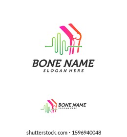 Bone Joint Pulse Logo Design Inspiration, Bone Health logo design concept, Bone Treatment logo template vector, Creative icon