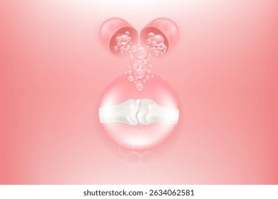 Bone and joint solutions ad, pink collagen with cosmetic advertising background ready to use, illustration vector.