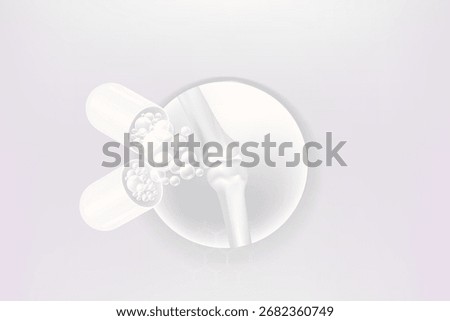 Bone and joint solutions ad, white collagen with cosmetic advertising background ready to use, illustration vector.