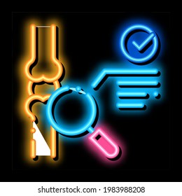 bone joint test neon light sign vector. Glowing bright icon bone joint test sign. transparent symbol illustration