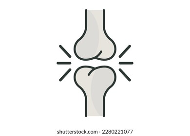 Bone joints icon illustration. icon related to human organ. Flat line icon style, lineal color. Simple vector design editable