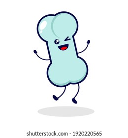 Bone jump cute character illustration