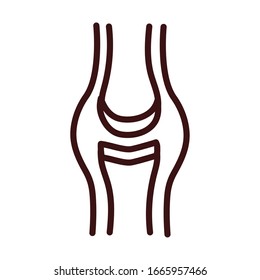 bone knee body human part line style vector illustration design