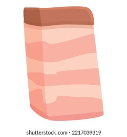 Bone lard icon cartoon vector. Pork meat. Raw bacon