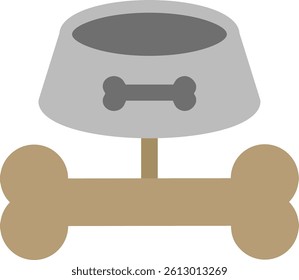 Bone and leash icon vector image. Suitable for mobile apps, web apps and print media.