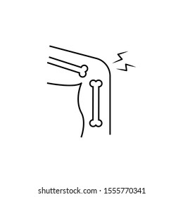 Bone leg broken pain icon. Simple line, outline vector of human skeleton icons for ui and ux, website or mobile application on white background