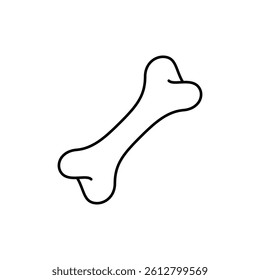 Bone line icon design with editable stroke on a white background