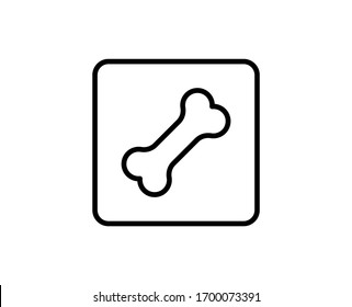 Bone line icon. High quality outline symbol for web design or mobile app. Thin line sign for design logo. Black outline pictogram on white background