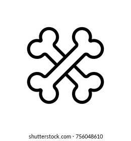 Bone line icon. High quality black outline logo for web site design and mobile apps. Vector illustration on a white background.