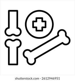 Bone Line Icon Vector Illustration
