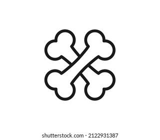 Bone line icon. Vector symbol in trendy flat style on white background. Veterinary sign for design.