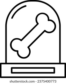 Bone Line Icon.Anatomy, Skeleton, Fossils, Remains, Osteology, Biology, Paleontology