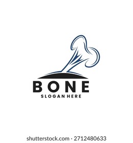 modelo de vetor de design de logotipo de ilustração de linha de bone. Ícone de design do logotipo Creative Bone