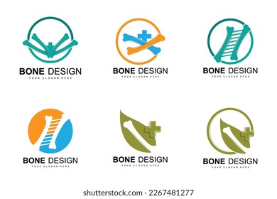 Logotipo Óseo, Vector De Atención Ósea Y Medicina Ósea, Hospital, Salud