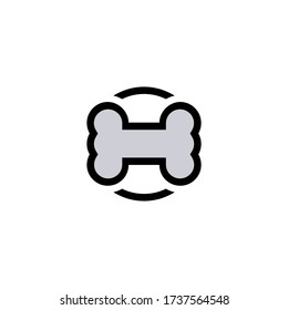 Bone logo template,outline design concept, isolated on white background.