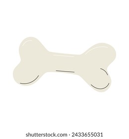 A bone made of natural veins for dogs. Snacks for pets. A pet care item. A flat vector illustration isolated on a white background.