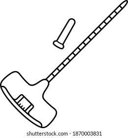 Bone Marrow Biopsy Needle. Vector Outline Illustration.