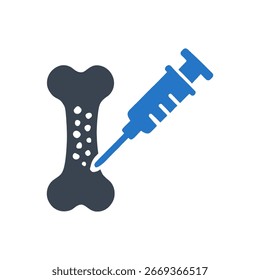Ícone De Injeção De Medula Óssea Isolado No Plano De Fundo Branco
