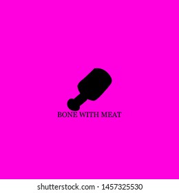 bone with meat icon sign signifier vector