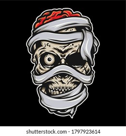 hueso y momia en ilustración vectorial