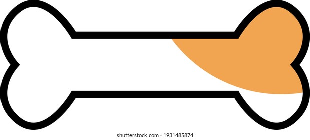 Bone for my pet, illustration, vector on white background.