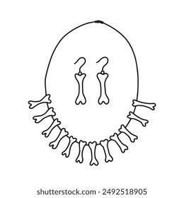 Bone necklace and earrings Halloween accessories sketch